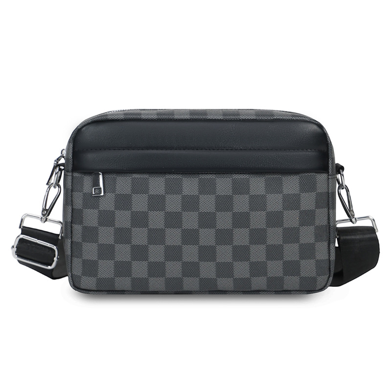 Checkerboard Trendy New Simple Versatile Large-Capacity Shoulder Bag Casual Men's Crossbody Bag Handheld Small Backpack