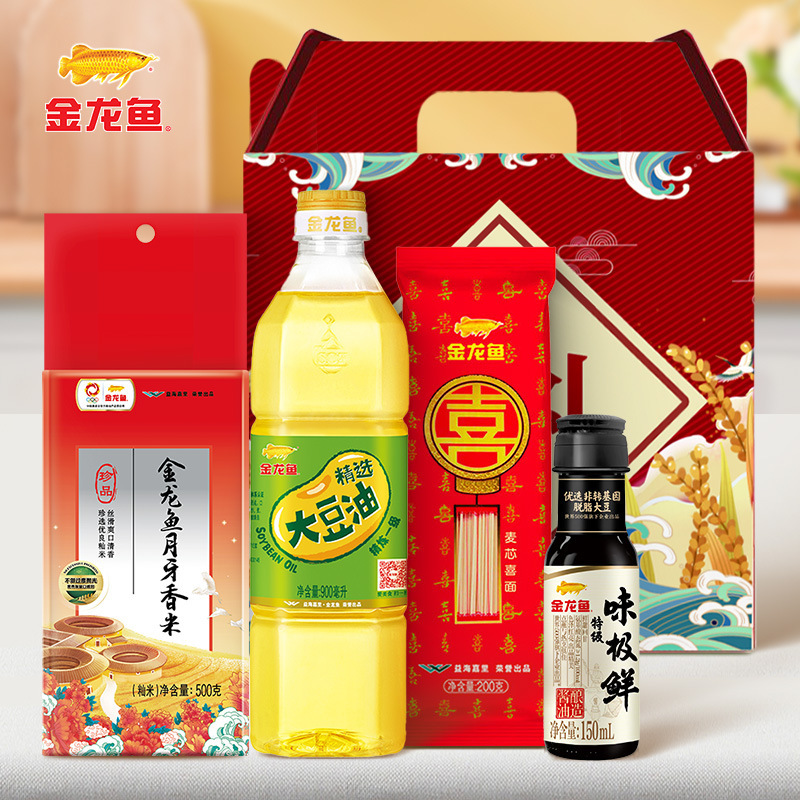 金龙鱼油米组合 食用油400ML稻米油大米500G礼盒 伴手礼批发|undefined