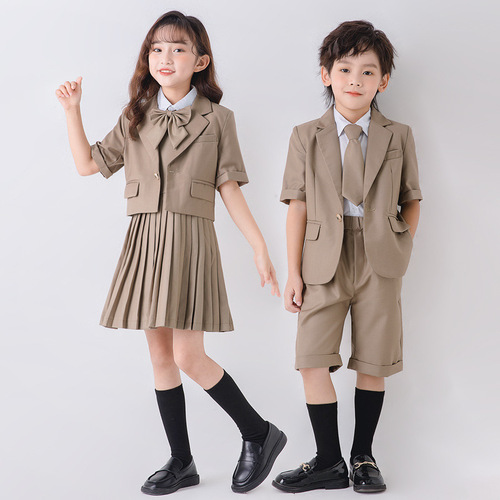 Preschool summer uniform set for boys and girls, British style, school uniform for primary school students, class uniform, choir uniform