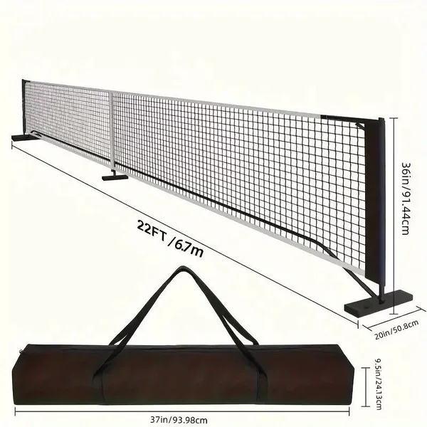 Portable foldable detachable mobile pickleball net stand for indoor and outdoor training