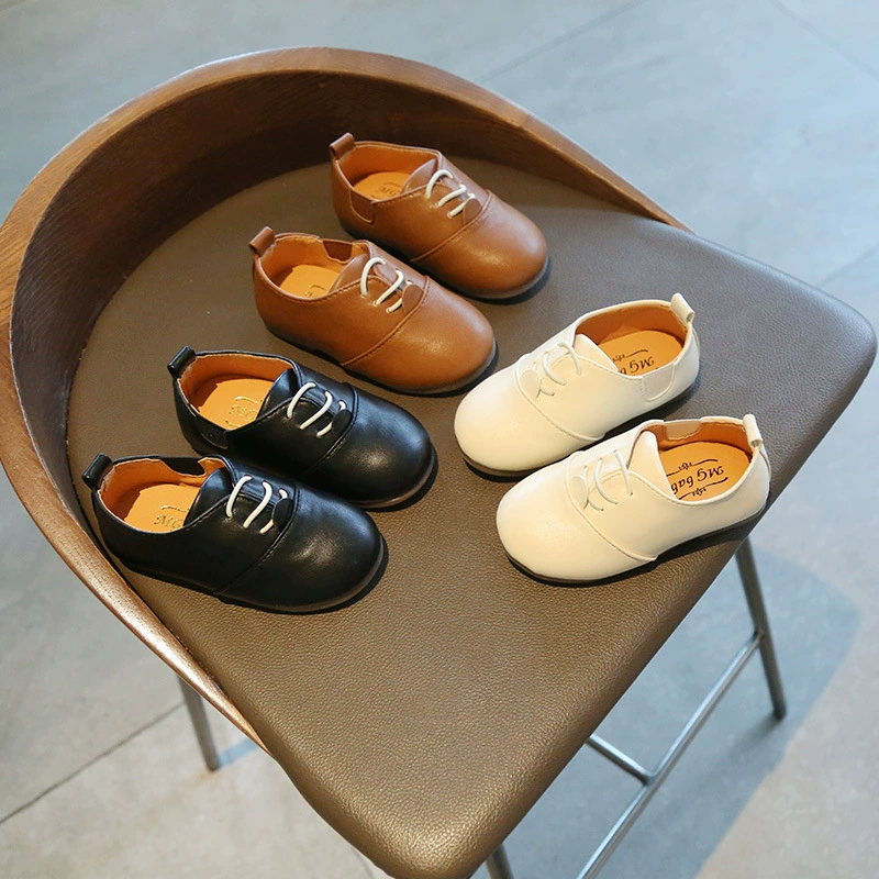 Детская кожаная обувь на резинке для мальчиков одинарная Обувь Весенняя детская обувь для малышей с мягкой подошвой детская обувь оптом