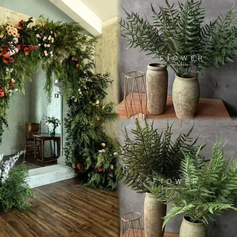 Nordic style simulation fern leaf Persian leaf photography window modeling horn door living room hotel model soft outfit