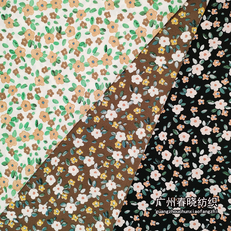 仿真丝弹力缎印花 日韩弹力色丁缎面印花 女装衬衣连衣裙旗袍面料