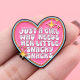 Pink Quotations Brooch Cartoon Metal Badge Creative English Letter Jewelry Medal Clothing Brooch English Accessories