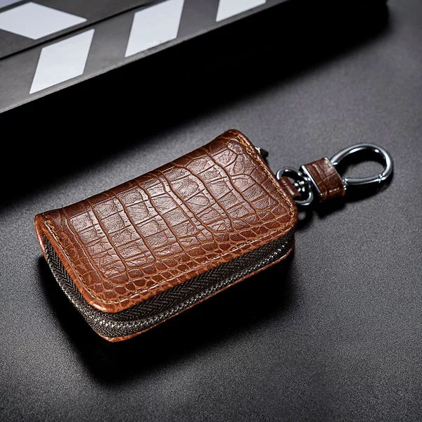 New men's crocodile pattern car key bag European and American style business zipper key chain waist key bag