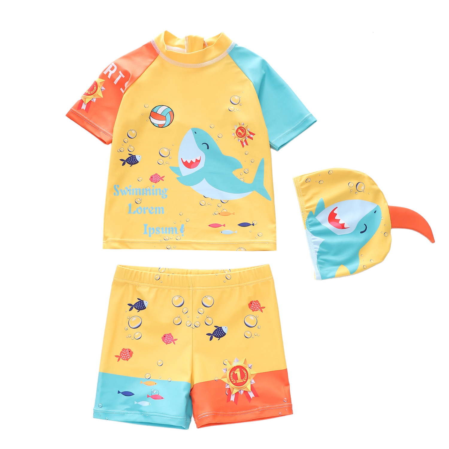 2025 New Children's Swimsuit Boys Short-Sleeved Shorts Split Swimsuit Giraffe Anti-Sun Baby Boy Swimsuit