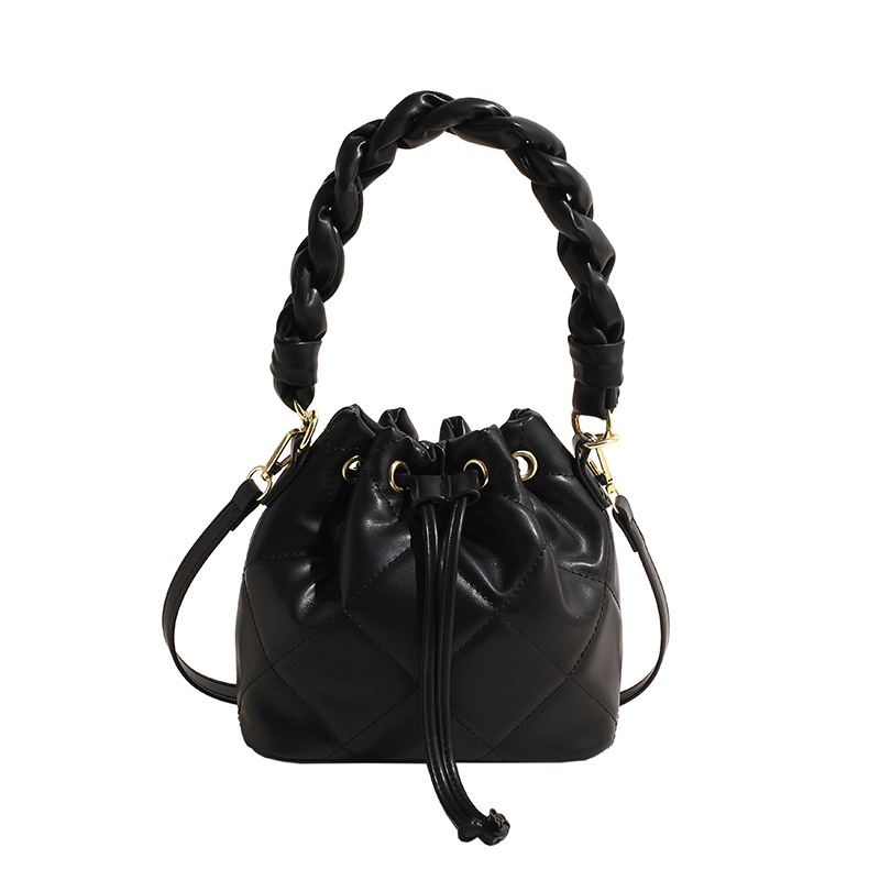 2024 primavera nueva textura de alta calidad de gran capacidad de extracción de cinturón de diamante estilo simple retro bolso de mujer de cubo de aire