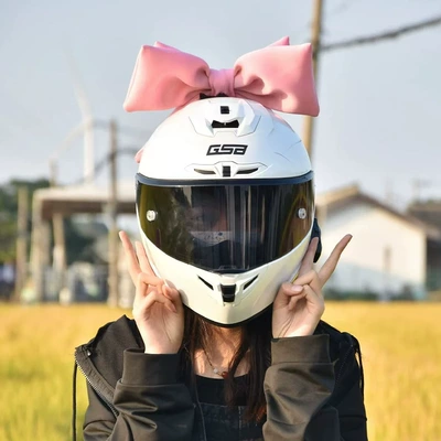Motosiklet dəbilqələri, ears motorcycle decorations removable - free-size-light-pink-double-bow