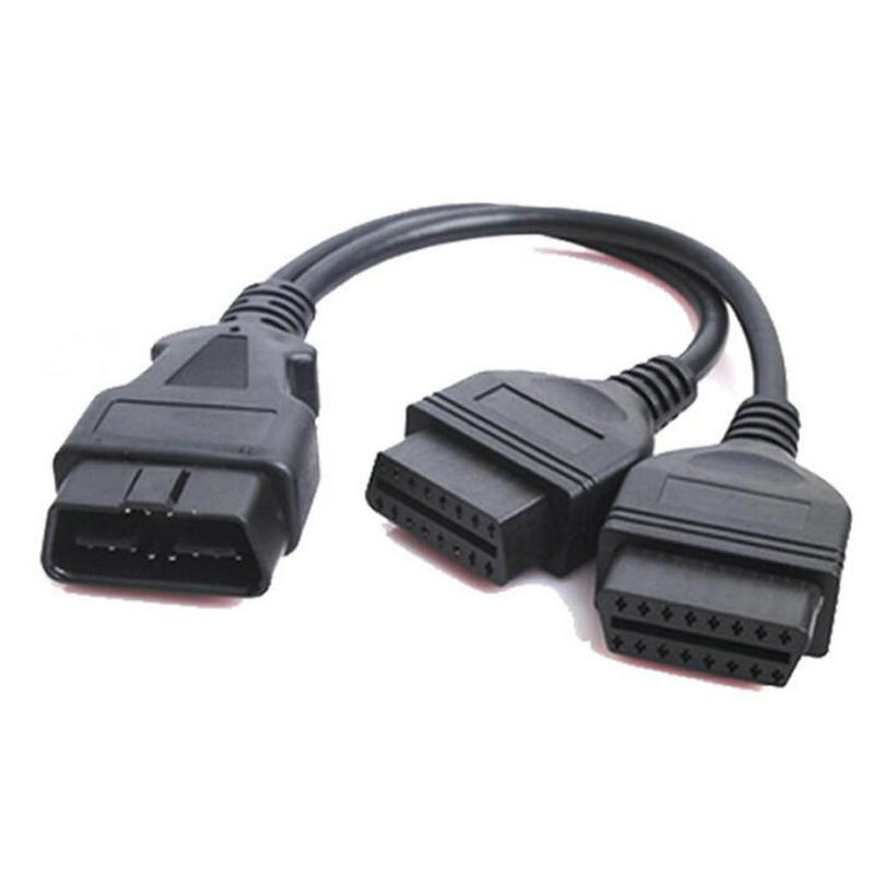 OBD2一分二延长线 OBD一拖二连接转接线材 汽车OBD16芯延长线