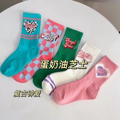 美式復古襪子女韓版春夏長筒滌女中筒外穿網紅百搭街頭ins潮高筒