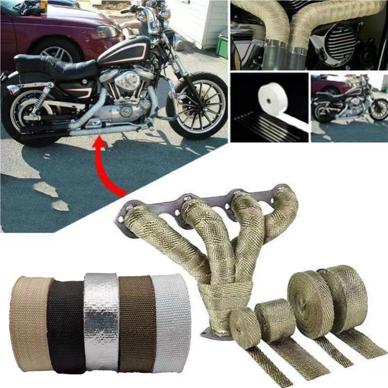 Motorcycle and Car Exhaust Pipe Anti-Scalding Cloth Banana Belt with Heat-Insulating Silencer Cotton Head Banana Belt with Fire-Proof and High-Temperature Anti-Scalding