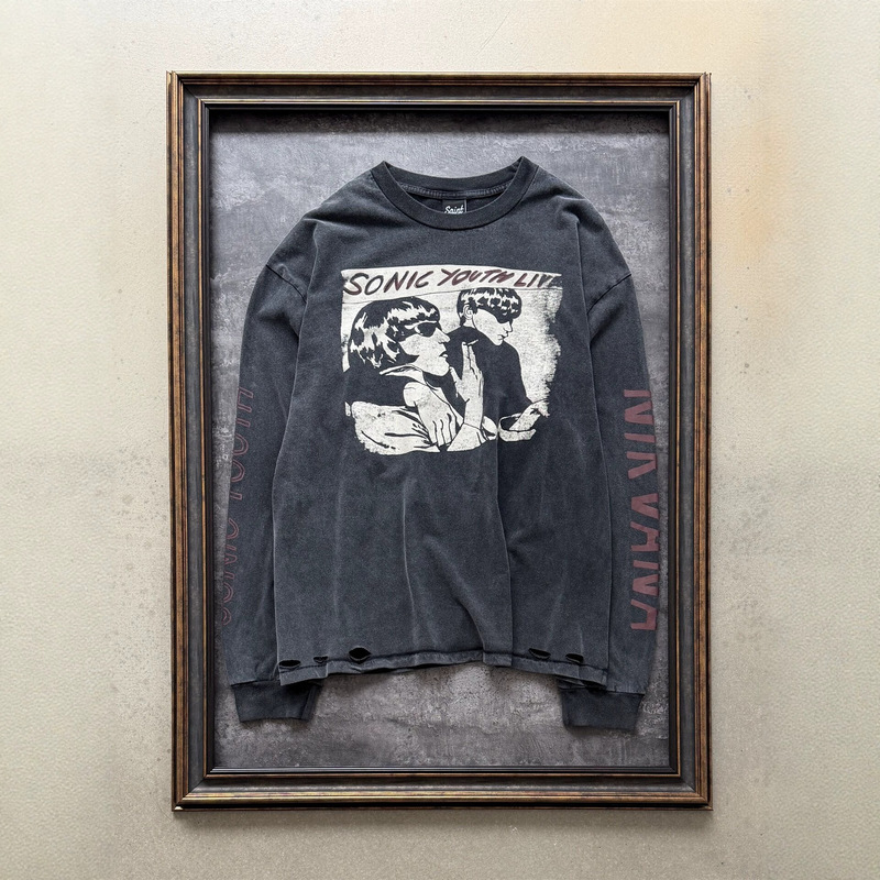 NIRVANA rock band printed long-sleeve T-shirt, unisex, loose fit, vintage style, distressed look, streetwear NIRVANA rock band printed long-sleeve T-shirt, unisex, loose fit, vintage style, distressed look, streetwear