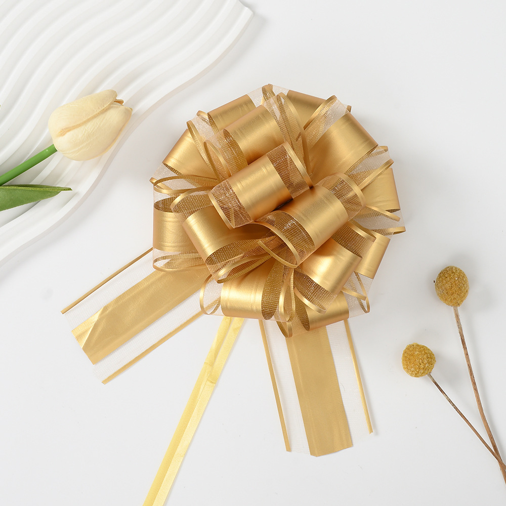 Comercio exterior transfronterizo 50 color metálico mate ajuste de nieve bola de flores regalo de Navidad embalaje de flores tiradas cinta de color