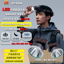 户外头灯可变焦高亮远射头灯头戴式灯带感应强光远射户外便携头灯