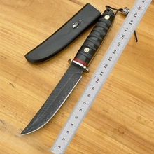 大马士革钢刀手工锻打刀锋利小刀手把肉户外刀具防身直播热销回流