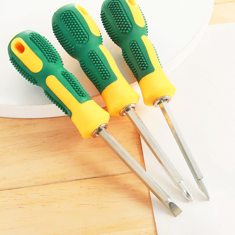 十字一字螺丝刀4寸按摩手柄两用螺丝刀改锥梅花螺丝刀五金工具