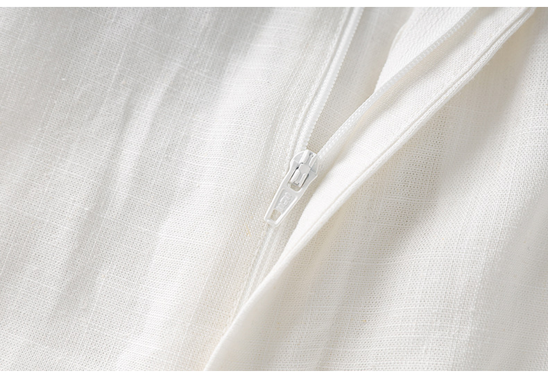 Quần âu ống rộng phong cách tiền cũ vải Tencel linen trắng mùa hè — Màu trắng chi tiết 19