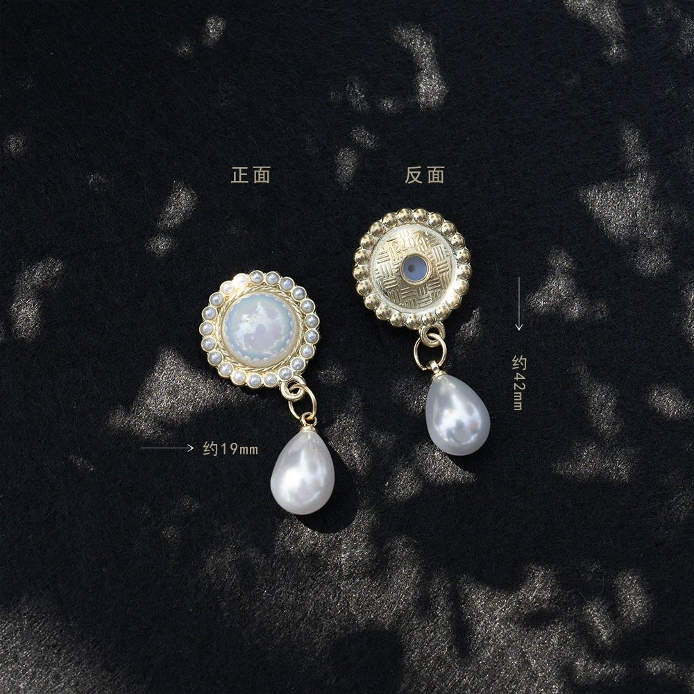 Metal accessory pearl, pendant with bow, DIY