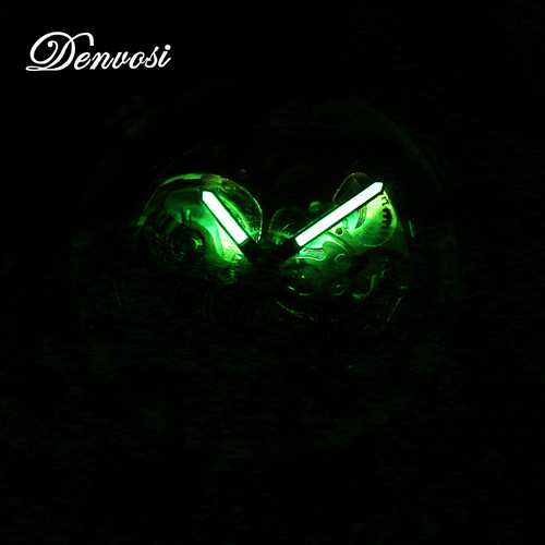 Danforth fully automatic mechanical watch square transparent bottom watch men's mechanical luminous men's hollow silicone band watch