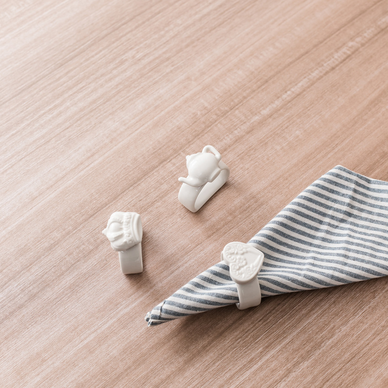 出口欧美陶瓷小鸟茶壶蝴蝶结西餐巾扣家居餐厅餐具摆件摆设装饰品