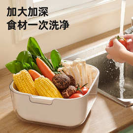 1JUE2024新款洗菜盆沥水篮厨房客厅茶几家用菜篮子水果盘洗菜篮子