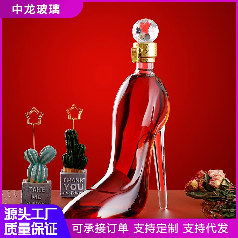 Креативный стеклянный туфли на высоком каблуке контейнер для вина Бутылка для водки туфли на высоком каблуке винный набор виски