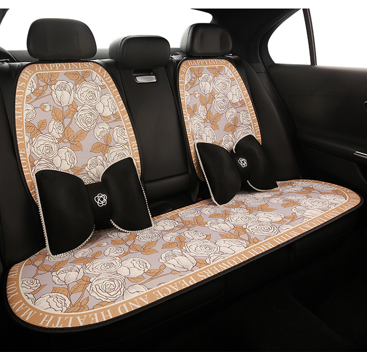 Car Cushion Four Seasons Universal Goddess Cushion Advanced Sense New Cute Seat Cover Summer Breathable Light Luxury Seat Cover