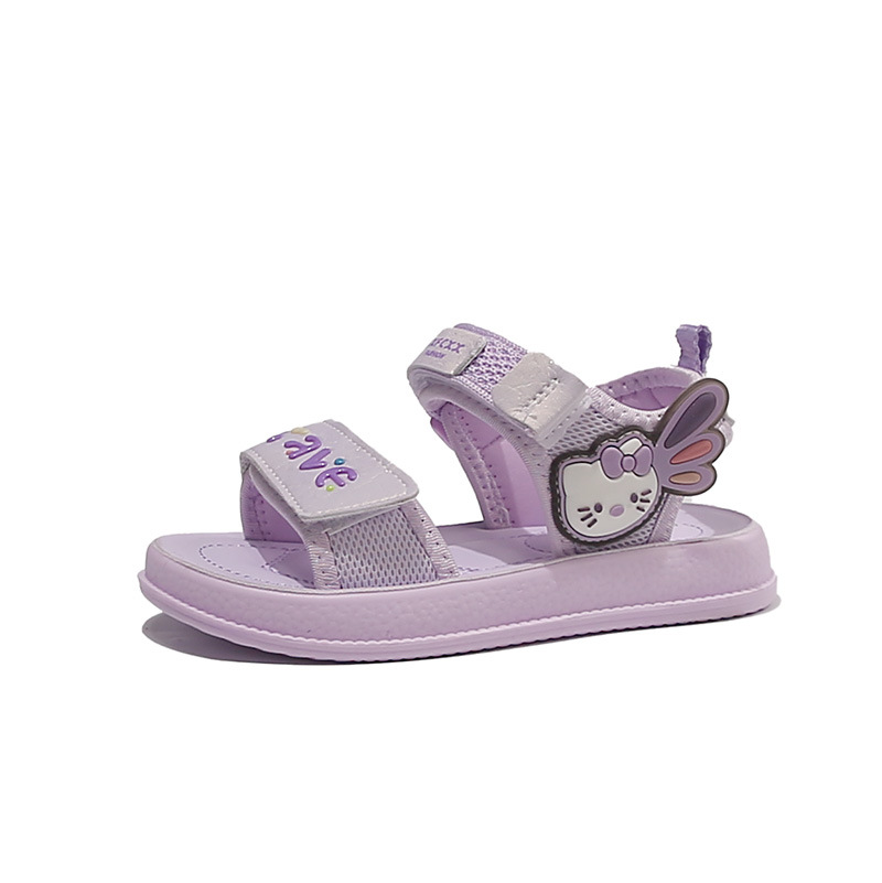 Zapatos de princesa huecos de dedo abierto para niñas 2026 verano nuevo estilo para niños con suela suave de moda versátil zapatos de playa deportivos zapatillas frías