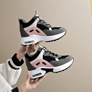Casual Women's Shoes, Fashionable Small Women's Shoes, Leather Casual Breathable High-Soled Sports Cross-Border Trendy Shoes