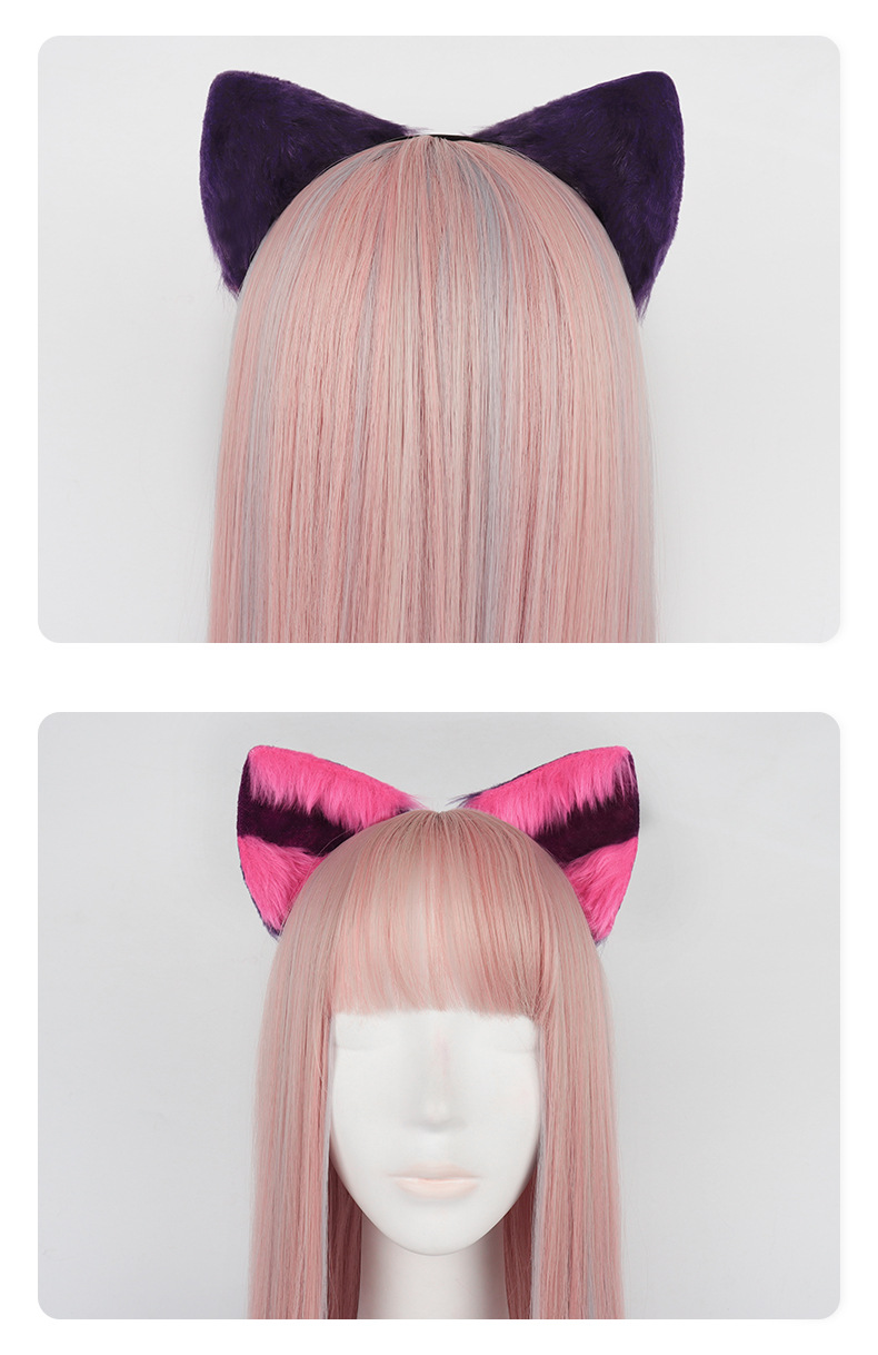 Halloween-Strümpfe mit gestreiften Katzenohren und Katzenschwanz, süße Cosplay-Overknee-Strümpfe, Halloween-Party-Requisiten_voghion.com