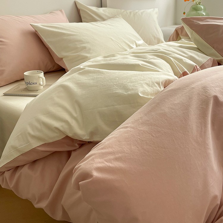 Juego de cuatro piezas de algodón 100 cama de dormitorio de algodón de tres piezas sábanas, edredón, funda de edredón, funda de edredón, cama individual para niños 4