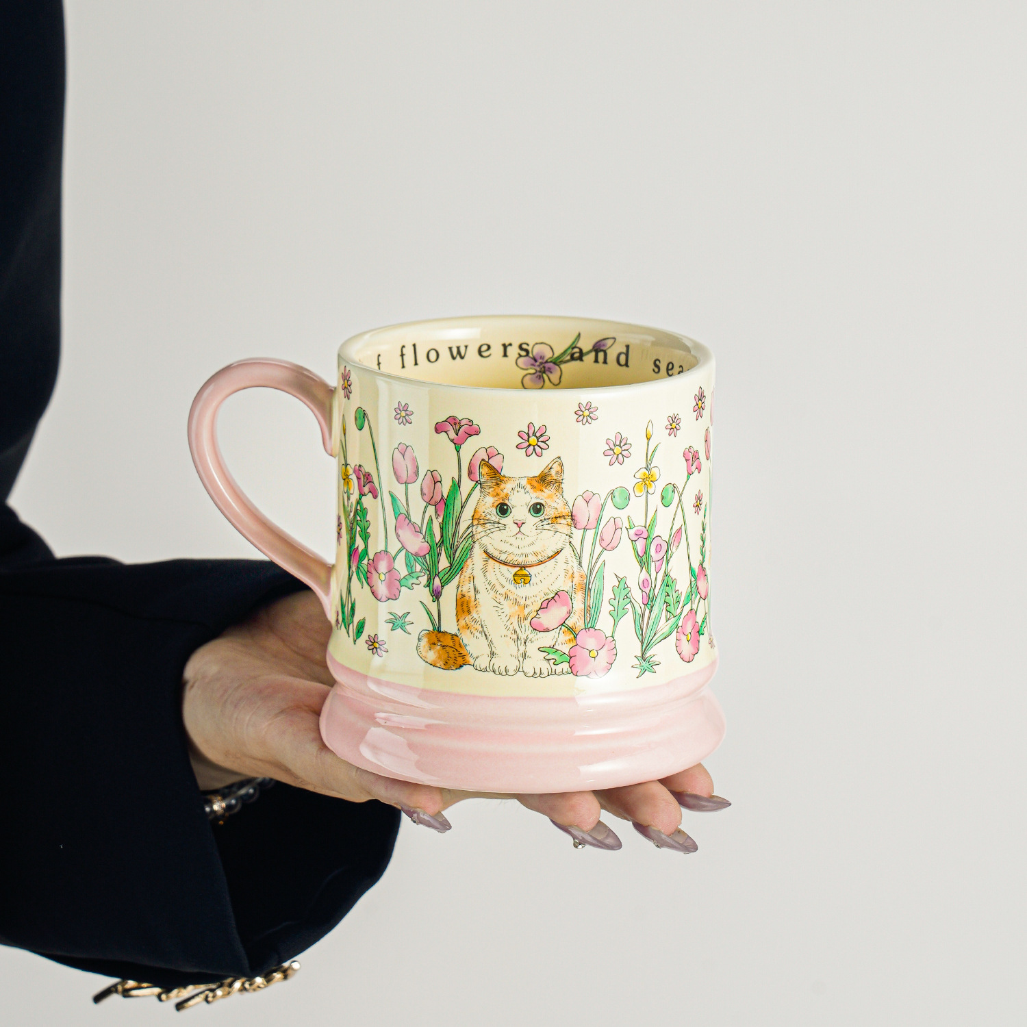 Gatos de flor - tazas retro
