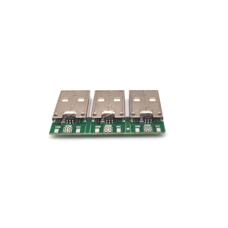 USB2.0 A公带转换灯 焊线式 红转蓝 LED铁壳/铜壳AF带灯