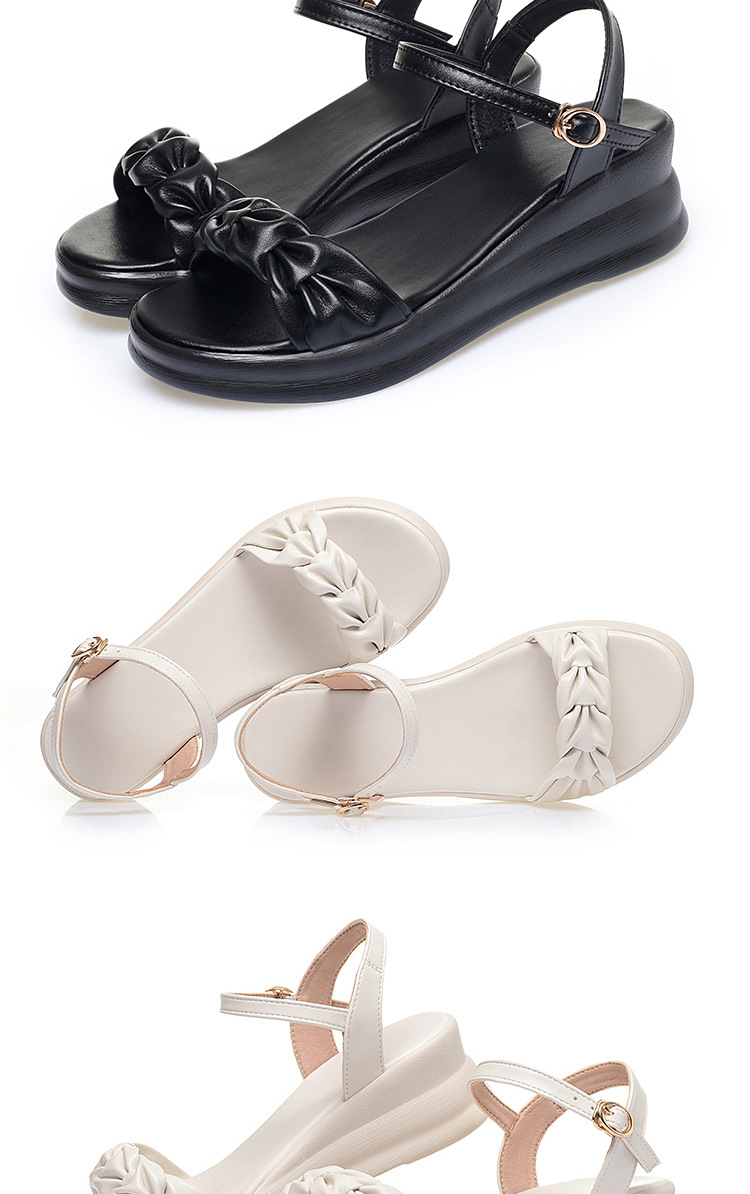 Sandal cao gót nữ hở mũi đế xuồng da thật, gót 9 cm, chống trượt nhẹ — màu đen chi tiết 16