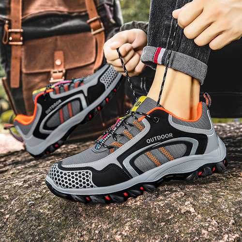Spring and summer new outdoor hiking shoes, men's sneakers, waterproof, non-slip and wear-resistant professional hiking shoes, hiking shoes