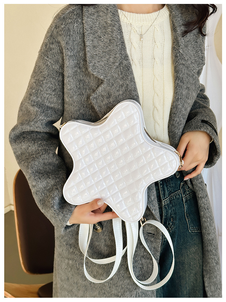 2025 New style fashionable star Backpack, diamond-shaped PVC jelly bag, fresh and sweet campus ladies' backpack undefined