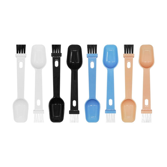 Coffee Bean Grinder Spoon Bean Grinder Cleaning Brush with Scale Plastic Small Brush Mill Small Brush