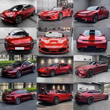 pet汽车改色贴膜流光黑魅红金属魂动红宝石红罗曼尼红液态龙血红