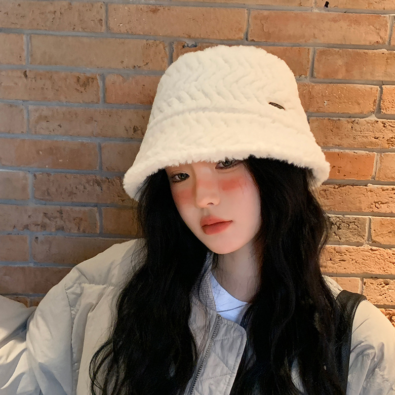 Nuovo cappello a secchiello piccolo caldo in peluche per l'autunno e l'inverno, per il tempo libero all'aperto, per il turismo, per mostrare il viso_voghion.com