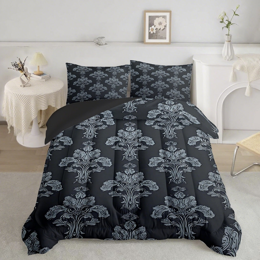 TEMU / JIT lujo ligero textura 3D impresión digital 180gms colcha colchón conjunto de dibujo se puede ajustar