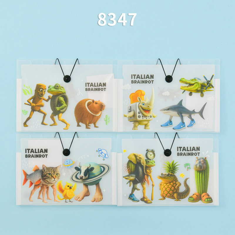 Carpeta de órgano de patrón 8 bolsas de almacenamiento a4 estudiantes de gran capacidad de carpeta de papel de prueba multicapa de clasificación de datos en el viento image 5