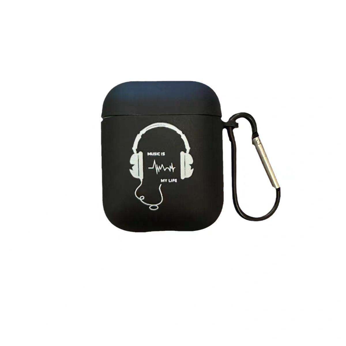 AirPods 4 creativos y divertidos auriculares Bluetooth de Apple a prueba de caídas cubierta negra esmerilada a prueba de caídas