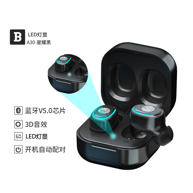 Douyin E-ticaret TWS gerçek kablosuz Bluetooth kulaklıklar kulak içi spor dokunmatik dijital ekranlı toptan satış - 8
