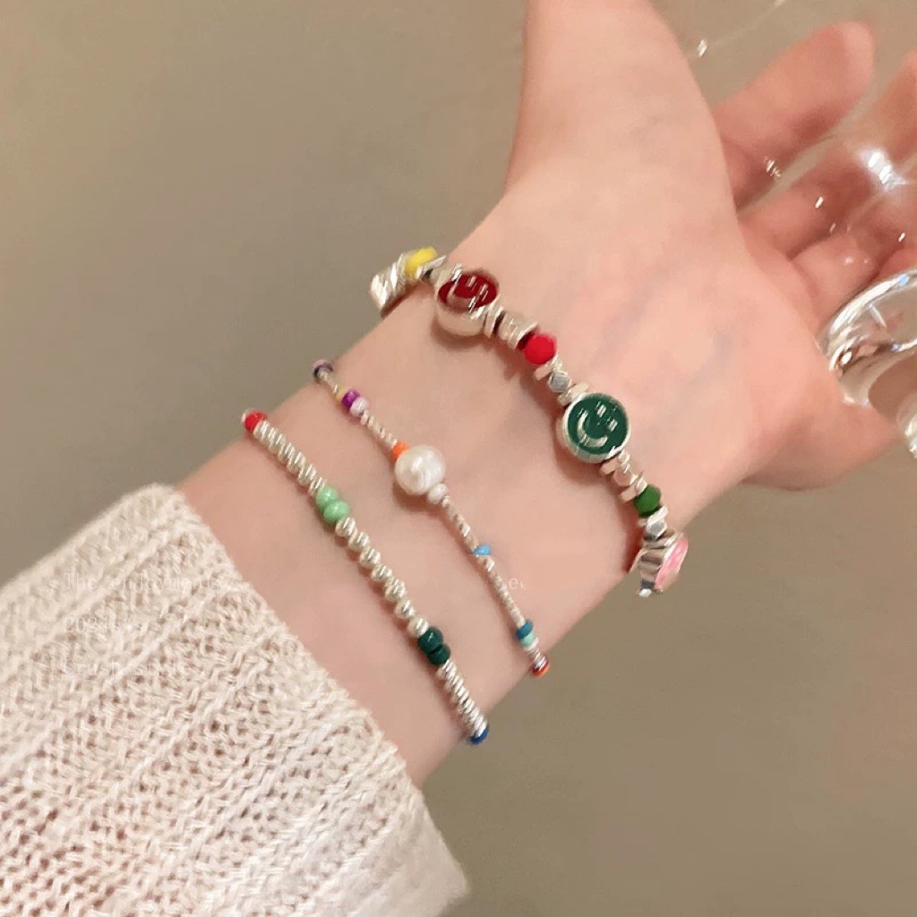 Pulsera de plata rota de perlas de circón de lujo ligero francés, pulsera simple de nicho, pulsera de todo fósforo, joyería de alta gama femenina de verano