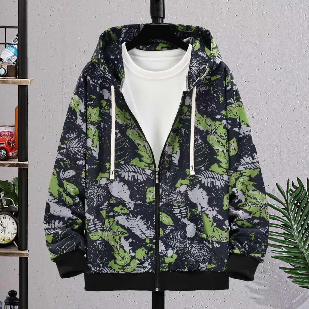 2025新款卫衣港风宽松简约连帽卫衣开衫男女同款潮流帅气百搭外套