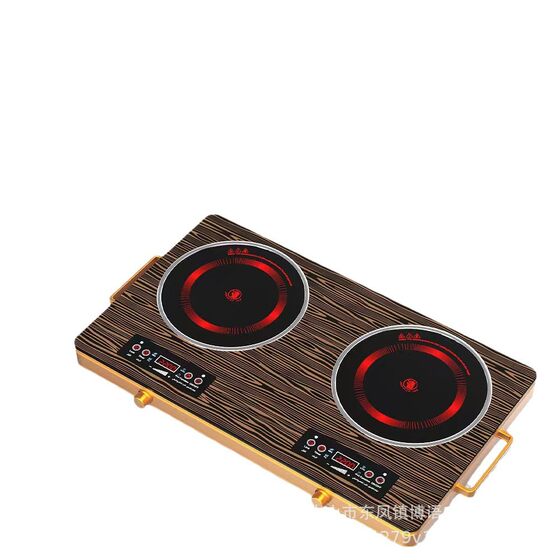 Double-head double-stove cross-border English double-pottery stove 3500W high-power household intelligent electric pottery stove induction cooker factory