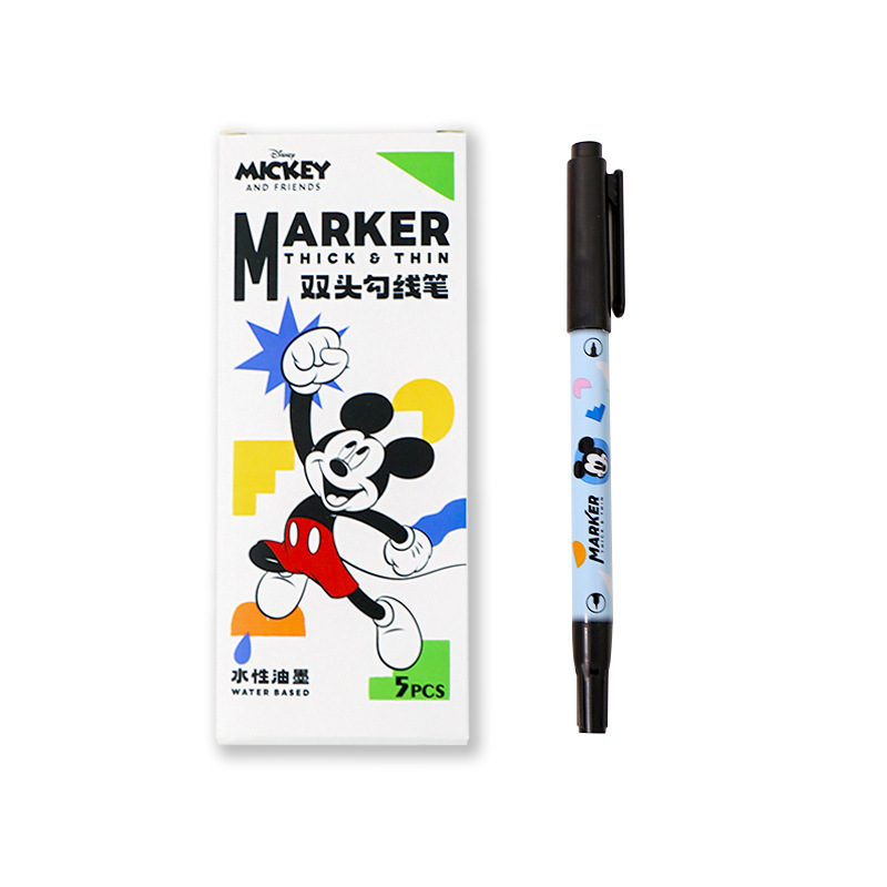 Autenticamente autorizado doble cabeza de arte marcadora acuosa pintura de arte personaje pincel de gancho en stock al por mayor