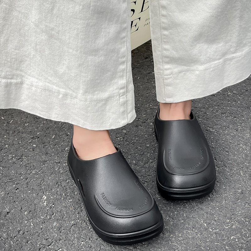 Thick-Soled Height-Increasing Closed-Toe Mules For Women, Top Quality New Summer Versatile Casual Lightweight Non-Slip_voghion.com