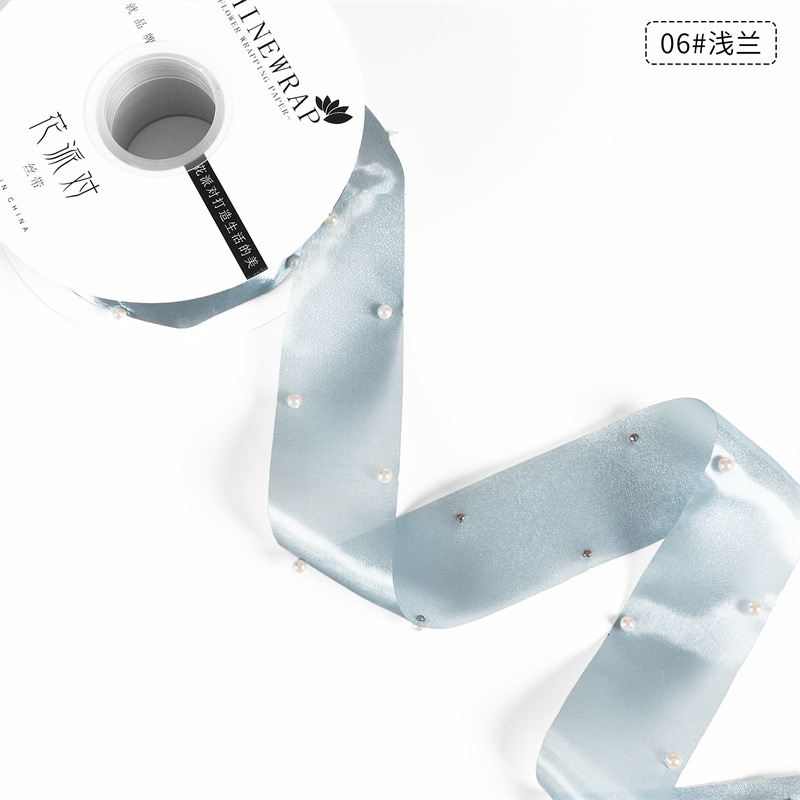 Fábrica de fiestas de flores al por mayor nuevos productos de perlas de seda flores frescas embalaje de regalos de cintas ramos de flores materiales de embalaje de cintas