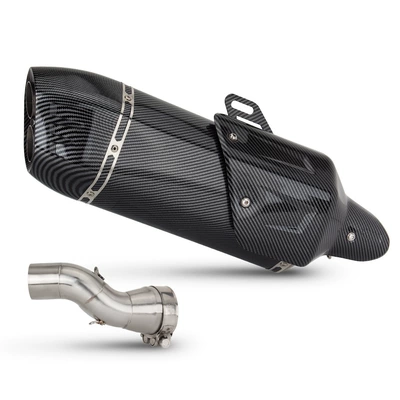 R1200/1250Gs/Adv Waterbird Exhaust – Motorcycle exhaust pipe - mid-section-full-imitation-carbon-fiber